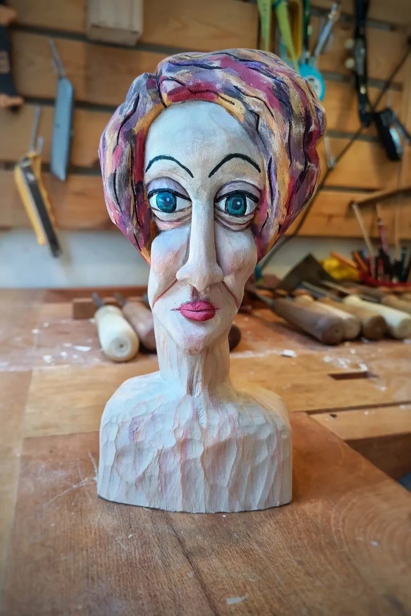 Ahşap Yontma-3 Boyutlu Figürin-Firuze