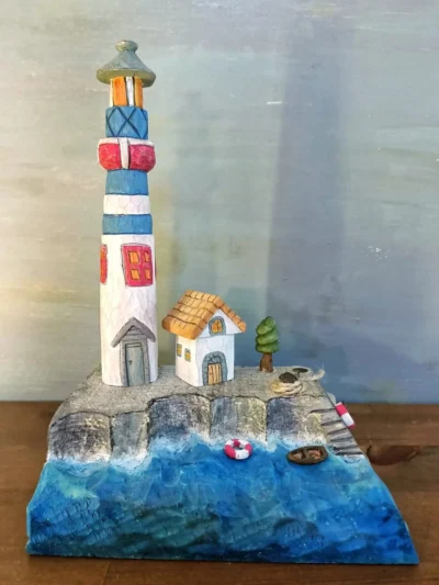 Ahşap Oyma-Deniz Feneri Konsepti